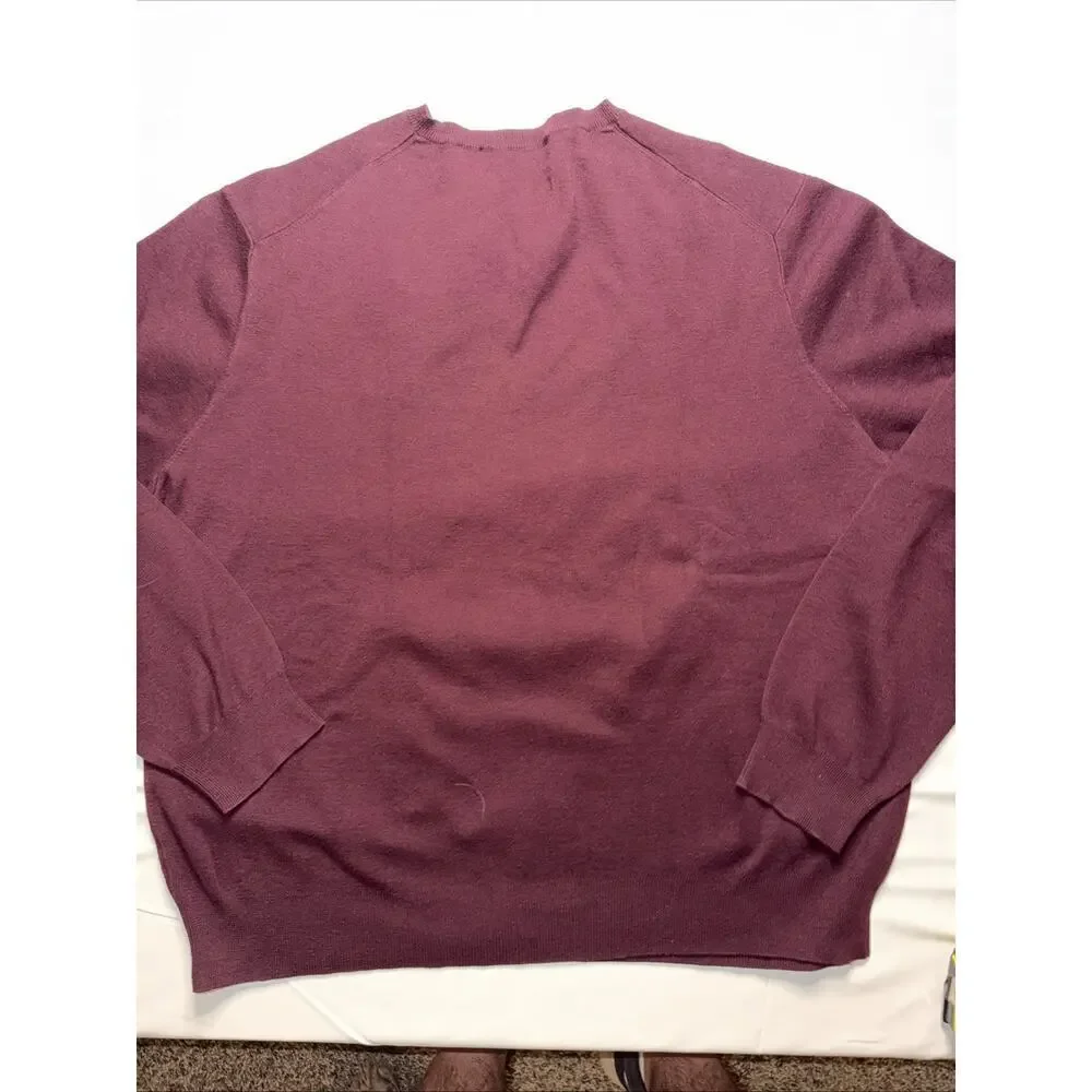 Vintage Polo Ralph Lauren Maroon Label 100% Pima Cotton V-Neck Sweater Size XXL
